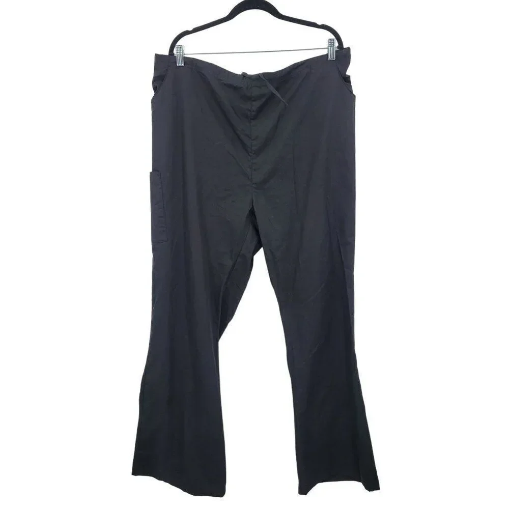 Dickies Black 2X TL Work Pant Elastic Drawstring Waist Pocket Lightweight Cotton